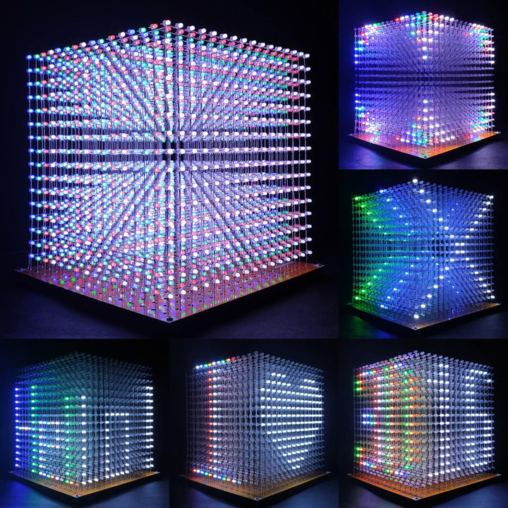 iCubeSmart 3D16MINI Led Cube Light Electronics Kit with LED 16x16x16 Electronic Learning Toy for Chi