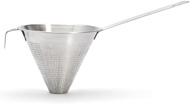 de Buyer - Küchenspitzsieb "Chinois" aus perforiertem Edelstahl -Durchmesser 14 cm - 3350.14N, Silbe