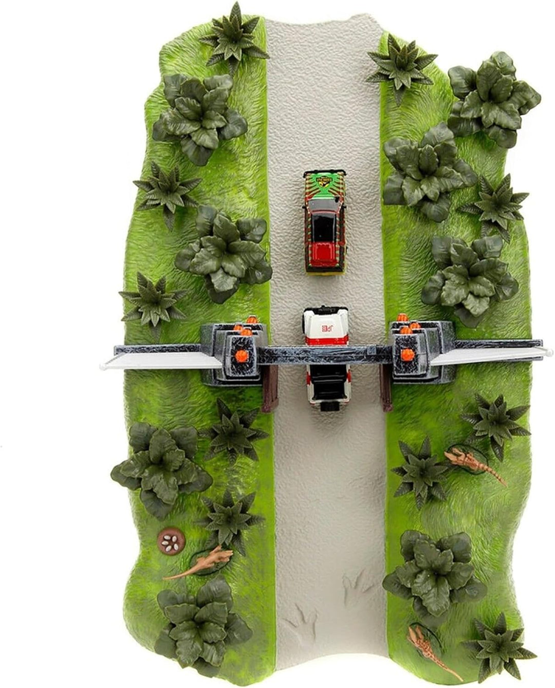 Nano Scene Jurassic Park 30th Anniversary Jurassic Gate Diorama w/ Two 4.2 cm Die-Cast Cars, Toys fo