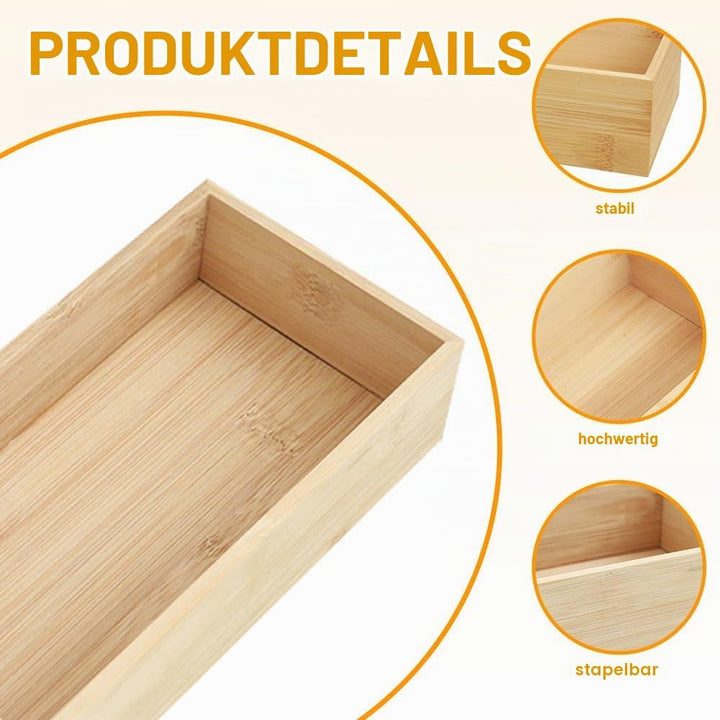 2 Stück Aufbewahrung Ordnungsbox Holz Ordnungsbox Holzboxen | Aufbewahrungsbox Holz Organizer Schubl