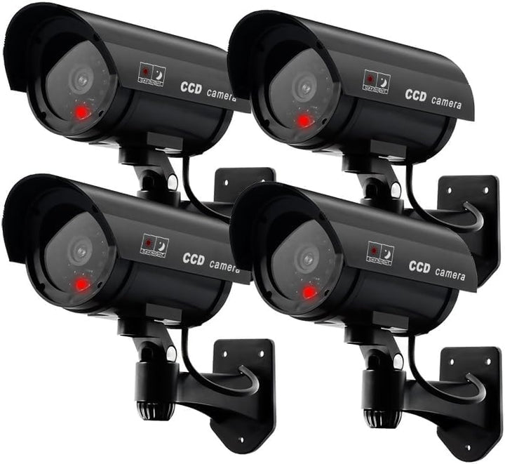 ERWEY Dummy Kamera Fake Überwachung Kamera CCTV mit Blinkendem LED Licht Sicherheitskamera - 4 Stück