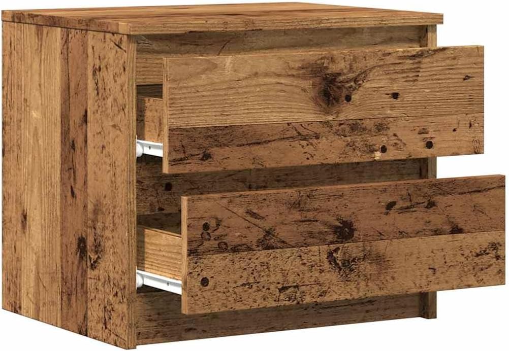 vidaXL Nachttisch Altholz-Optik 50x40x43,5 cm Holzwerkstoff, Schrank, Beistellschrank, Nachtkonsole,