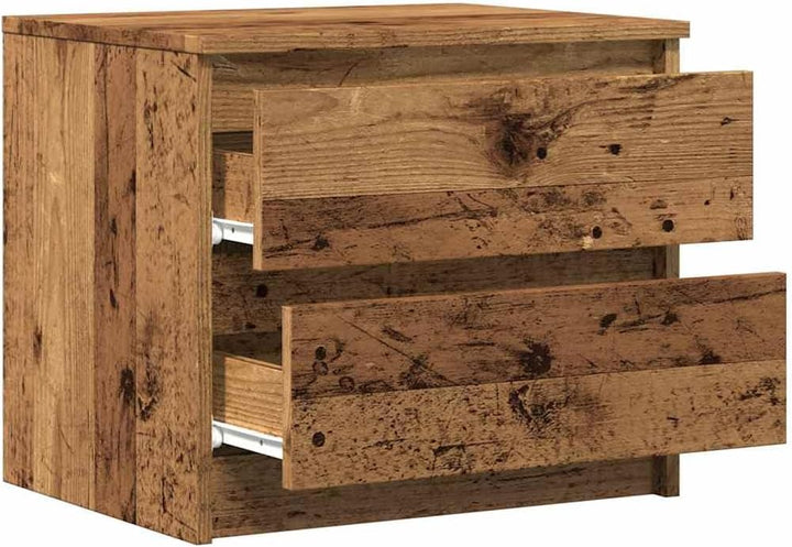 vidaXL Nachttisch Altholz-Optik 50x40x43,5 cm Holzwerkstoff, Schrank, Beistellschrank, Nachtkonsole,