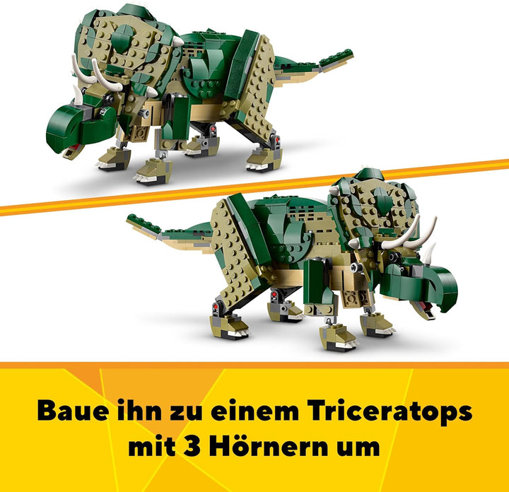 LEGO Creator T.Rex, 3-in-1-Dino zum Umbauen in einen Triceratops oder Pterodaktylus, bewegliches Din