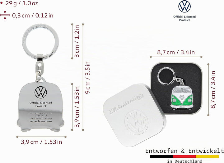 BRISA VW Collection - Volkswagen Emaillierter Metall Schlüssel-Anhänger-Ring Schlüsselbund-Accessoir