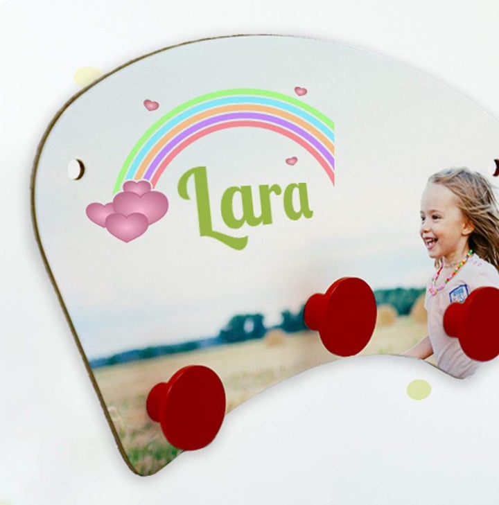 Wandgarderobe für Kinder mit Foto und Text Name selbst gestalten und personalisieren, Kinderwandgard