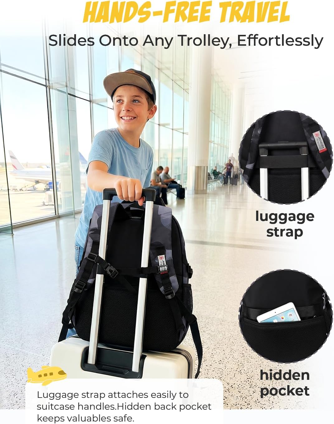 Amythe Schulrucksack Teenager Rucksack für Jungen - Wasserdichter Casual Daypack, Schulranzen Ideal