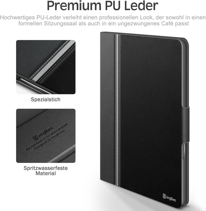 KingBlanc iPad Mini 6 Hülle 2021 8,3 Zoll, Veganes Leder Schutzhülle mit Stifthalter, Auto Schlaf/Wa