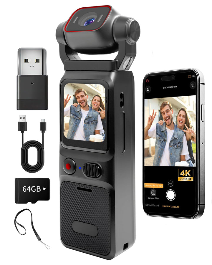 4K Körperkamera Bodycam, WiFi Vlog Kamera, Touchscreen Action Cam mit Langer Akkulaufzeit, Verwacklu