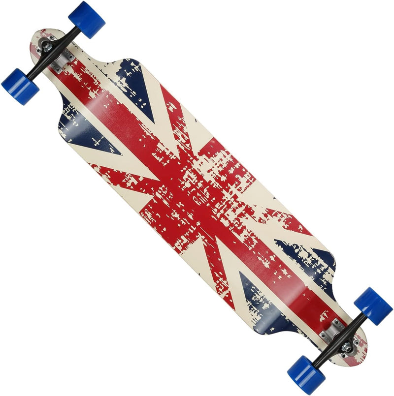 FunTomia Longboard mit 3 Flex Stufen Drop Through Cruiser Komplettboard Mach1 Speed Kugellager T-Too