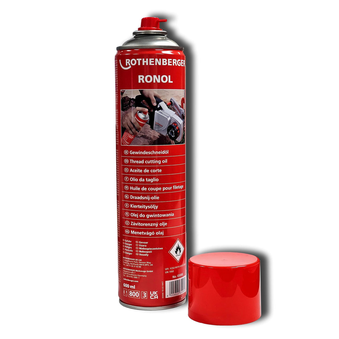 Rothenberger 65008 Mineralisches Gewindeschneid-Öl RONOL, Spraydose 600 ml