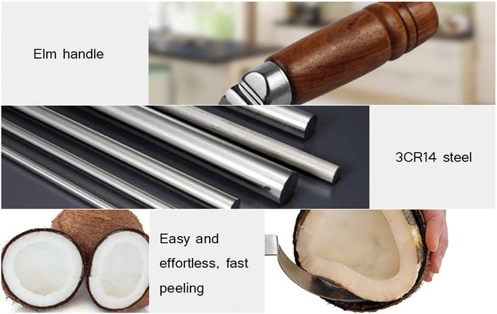 Stainless Steel Coconut Opener Knife Shell Opener Fruit Vegetable Meat Extractor Kitchen Tools