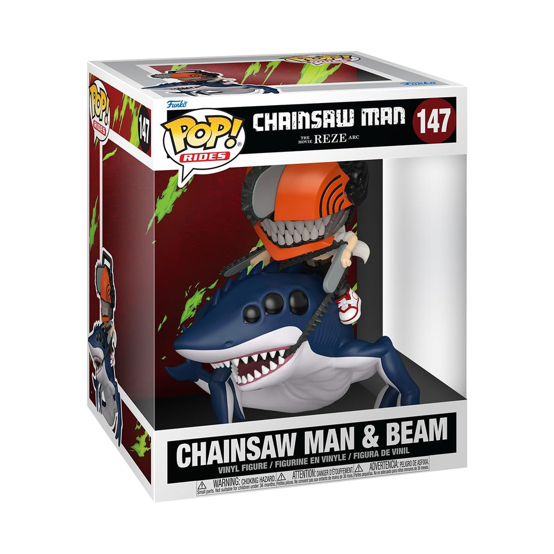 Funko POP! Rides Deluxe: Chainsaw Man - Reze and Beam Mehrfarbig Standard Size, Mehrfarbig Standard