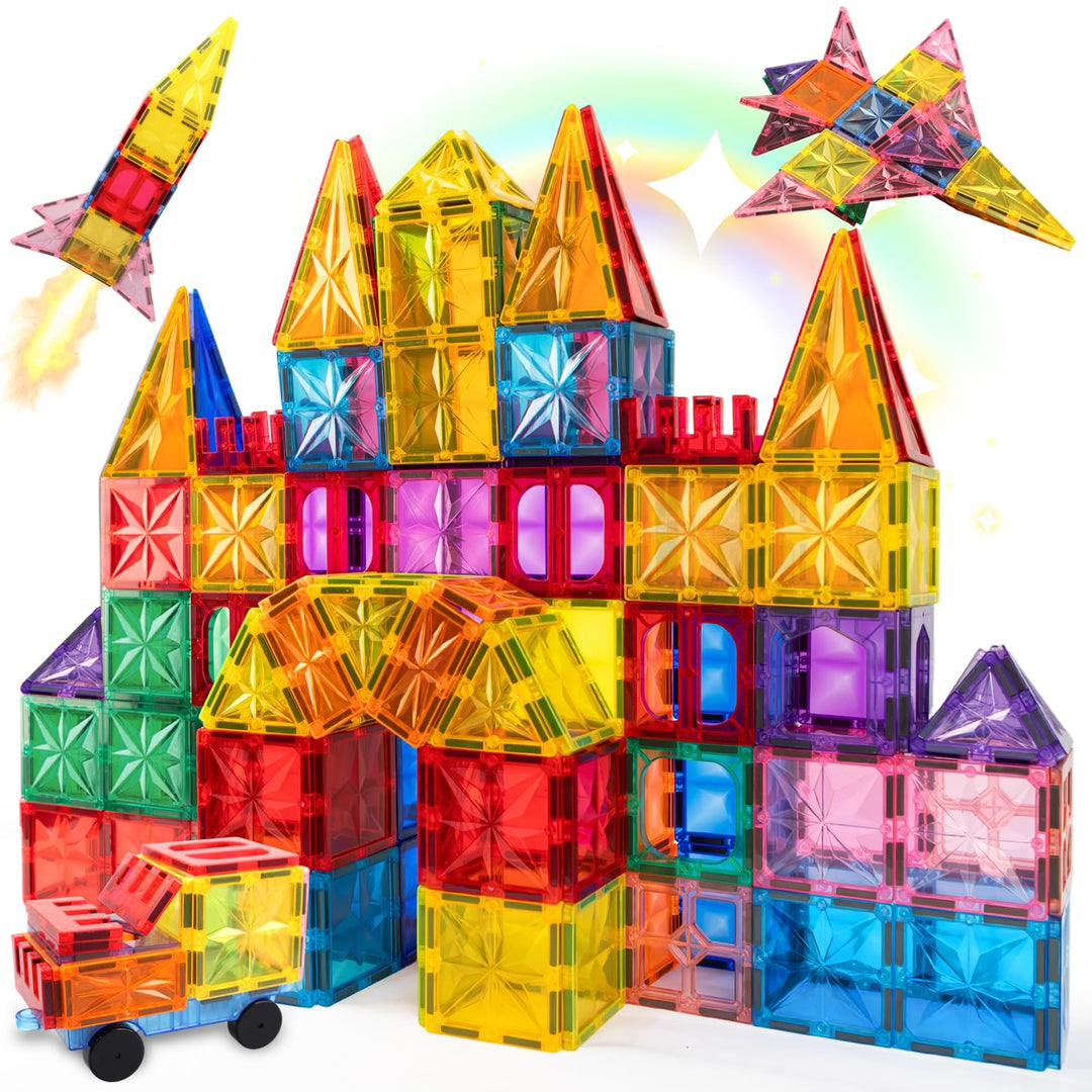 Magnetische Bausteine 100 Teile Kinderspielzeug Magnetspielzeug STEM-Magnetblöcke Magneten Kinder Ba