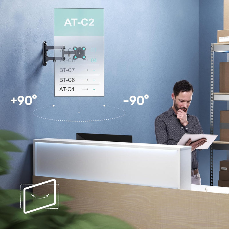 ONKRON Monitor Wandhalter schwenkbar & neigbar für 10-32 Zoll TV Wandhalterung, Flach&Curved Bildsch