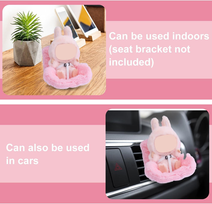 BOXOB Auto-Puppen-Sicherheitssitz, Süsser Sicherheitssitz mit Weichem Plüsch Rosa Dekoratives Sofa z