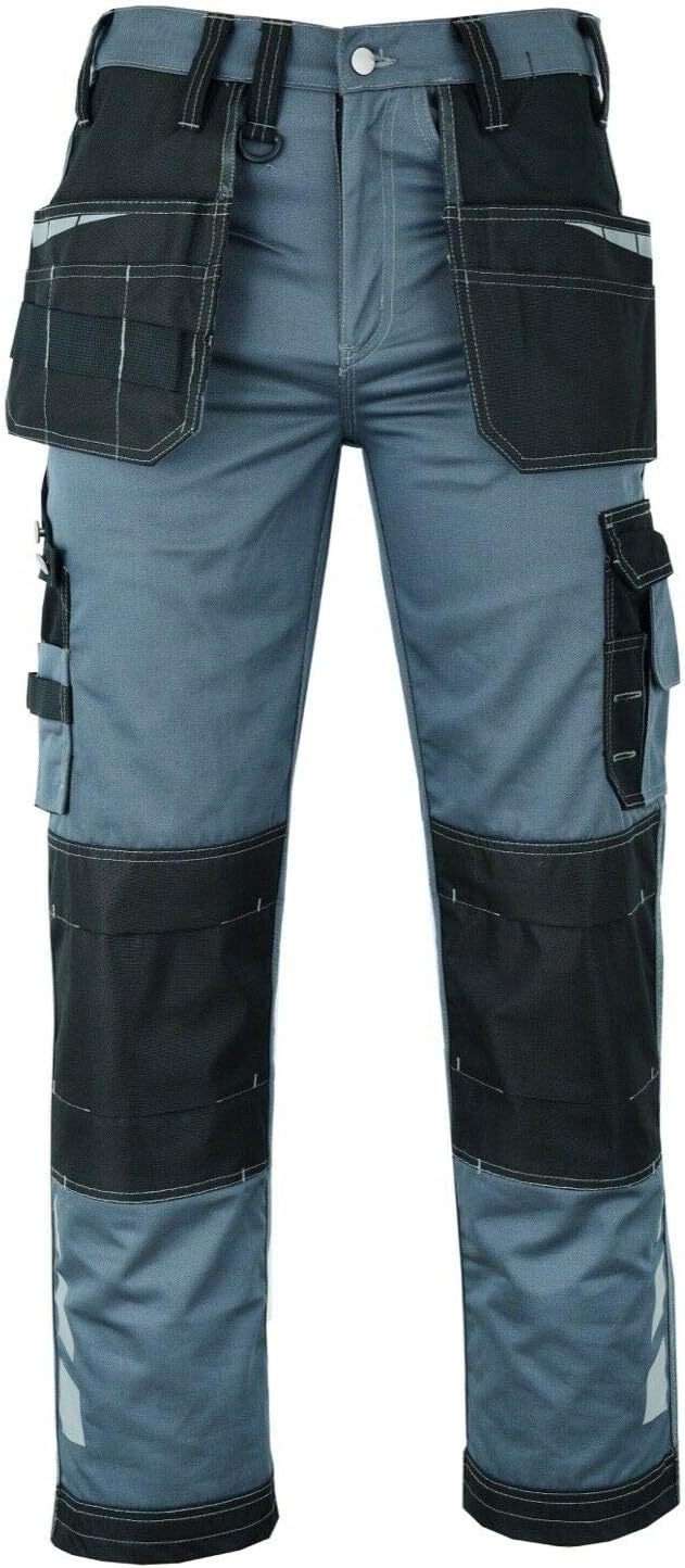 MS9 Herren Arbeitshose Bundhose Cargohose mit Holstertaschen Werkzeugtaschen Multifunktions und Knie