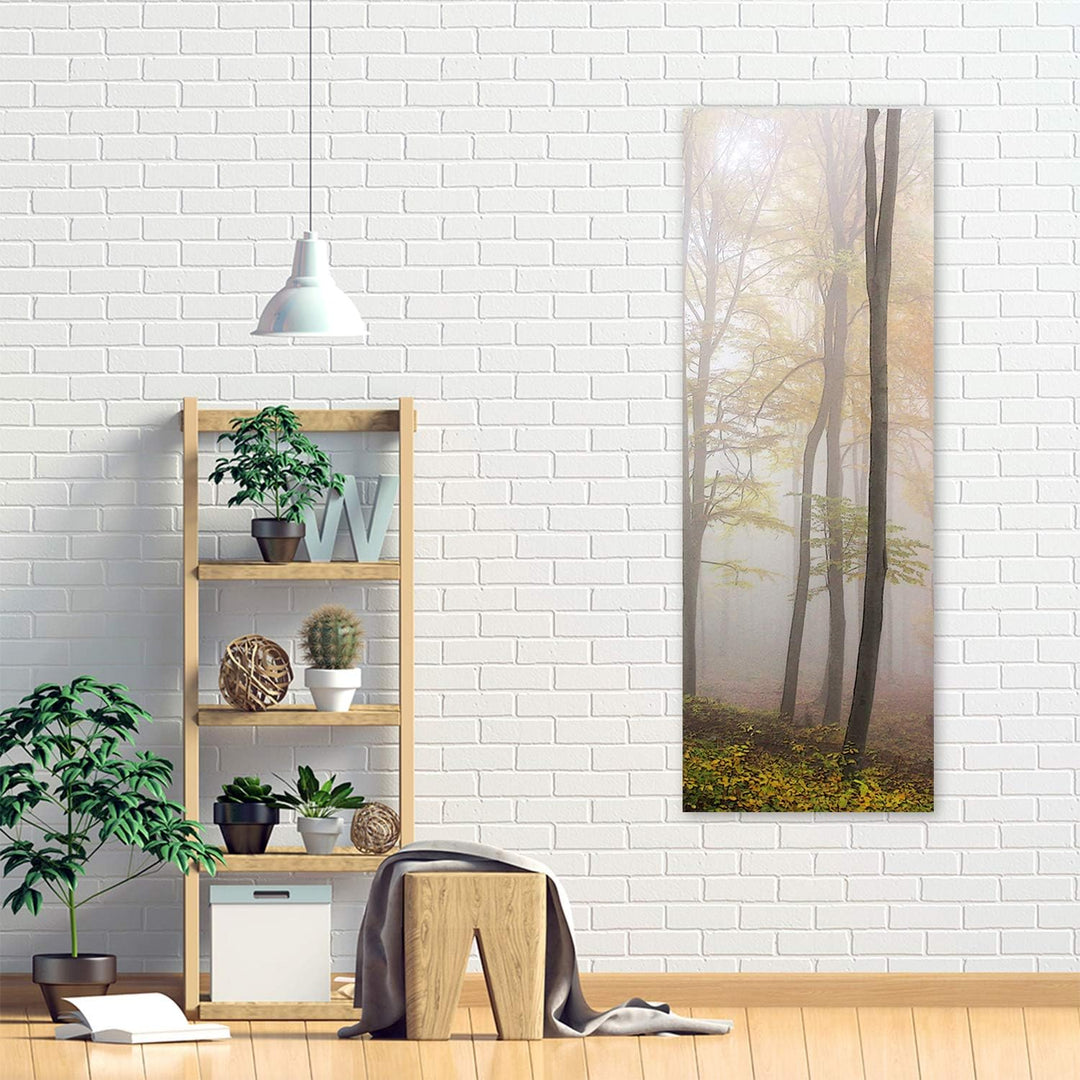 Feeby Leinwand Bilder - Natur - Wald - 50x150 cm- Deko Wohnzimmer - Wandbilder Schlafzimmer - Deko A