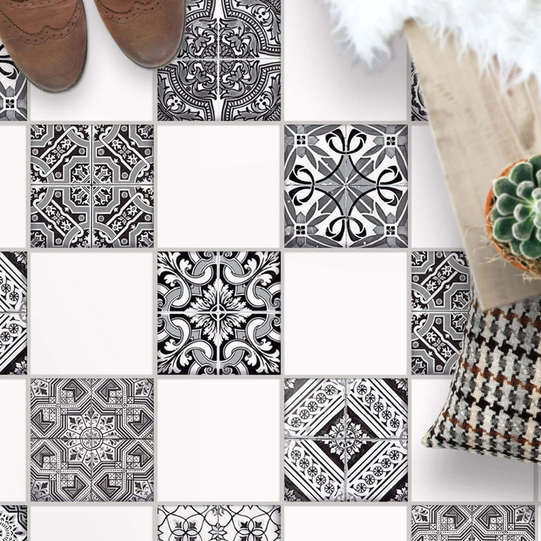 Selbstklebende - [ Bodenfliese - Fliesen für Boden ] - Aufkleber Folie Sticker für Boden-Fliesen - K