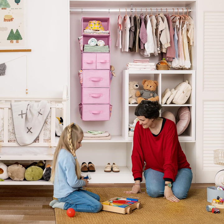 GRANNY SAYS Kleiderschrank Organizer Hängend, 1 Stück Hängeorganizer mit Schubladen, Rosa Hängeaufbe
