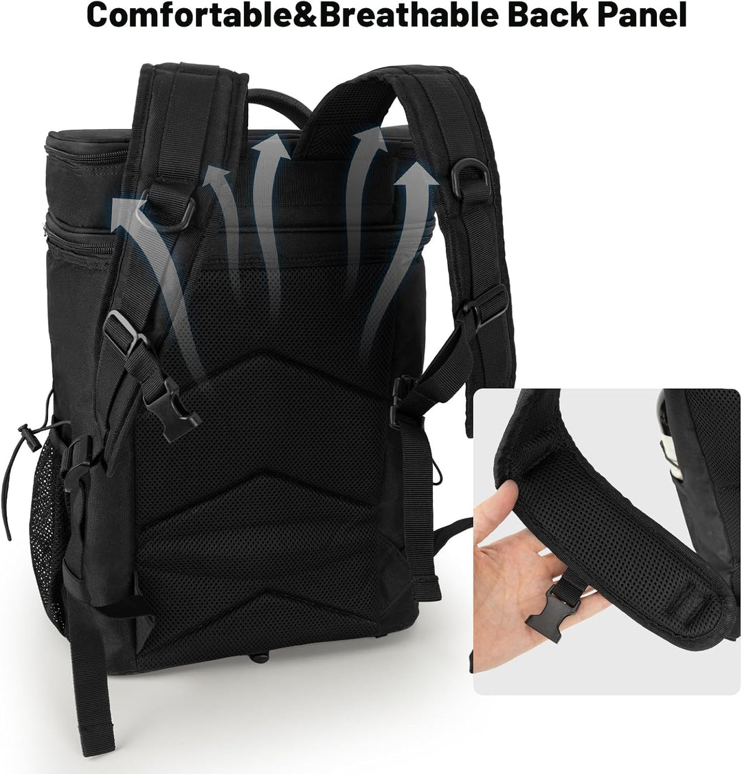 Kühltasche Isolierte Herren Damen: 30L Kühlrucksack Kühler Rucksack Leicht Schwarz, Schwarz