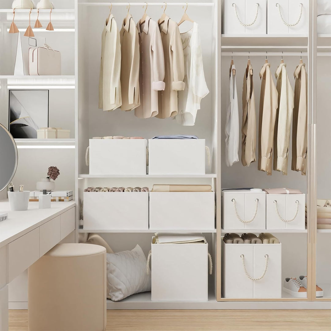 Yawinhe Aufbewahrungsbox Stoff, Faltbare Aufbewahrungsboxen, Waschbare, Offene Stoffbox, für Schlafz