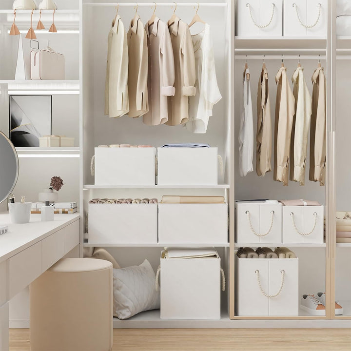 Yawinhe Aufbewahrungsbox Stoff, Faltbare Aufbewahrungsboxen, Waschbare, Offene Stoffbox, für Schlafz