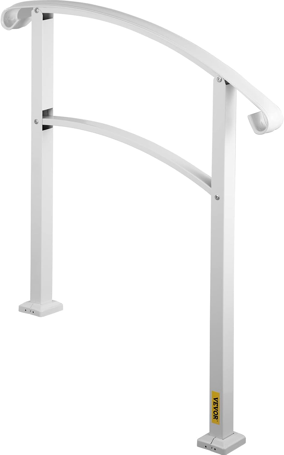Happybuy 3-stufiger Handlauf passend für 1 oder 3 Stufen Mattschwarz Treppenschiene Handlauf Handlau