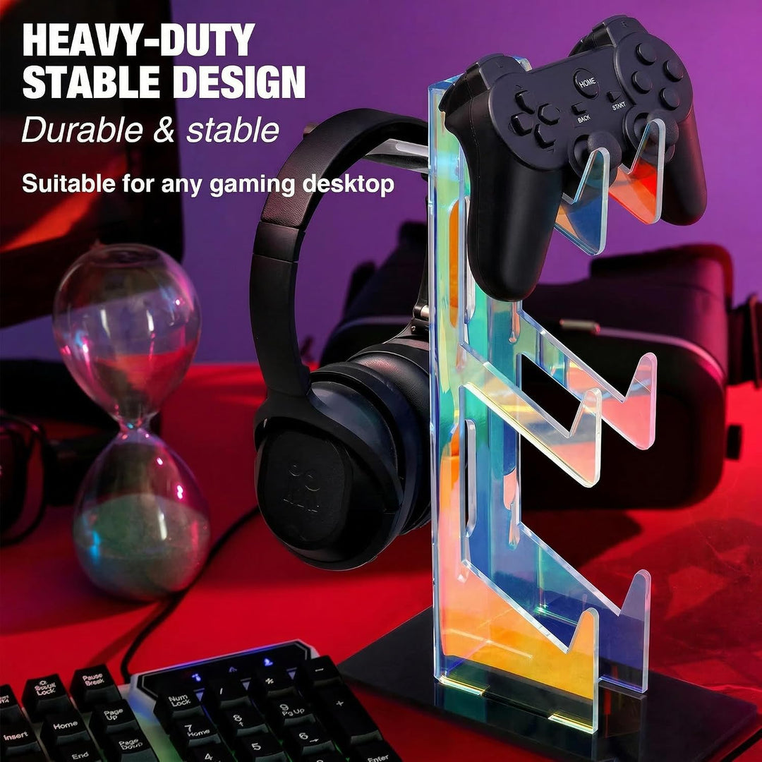 NiHome Iridescent Acrylic 3-Tier Game Controller Headset Halterung Für Ps5 Xbox One Switch, Farbenfr