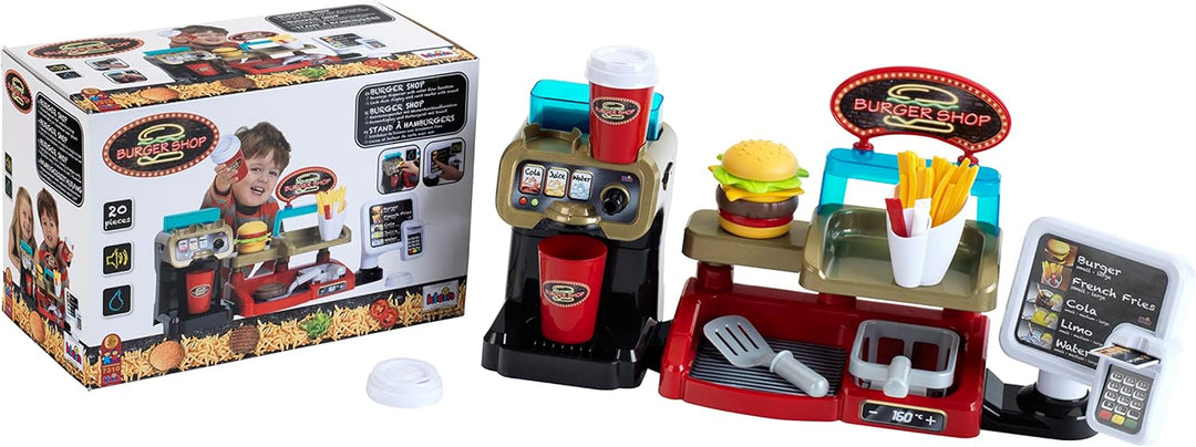 Theo Klein 7310 Burger Shop I Burger mit Stecksystem I Zubehör I EC-Karte und Lesegerät mit Sound I