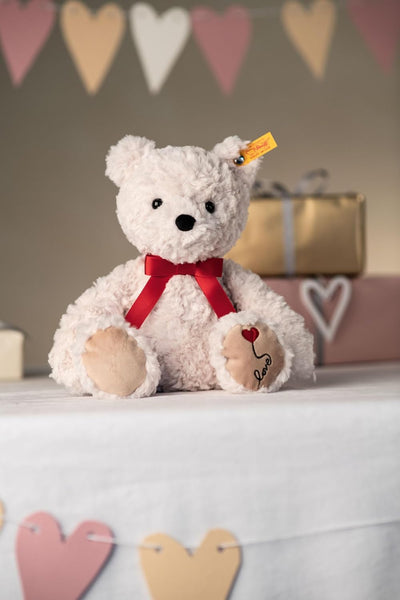 Steiff 113833 Soft Cuddly Friends Jimmy Teddybär – Love, Whisper White, 30cm