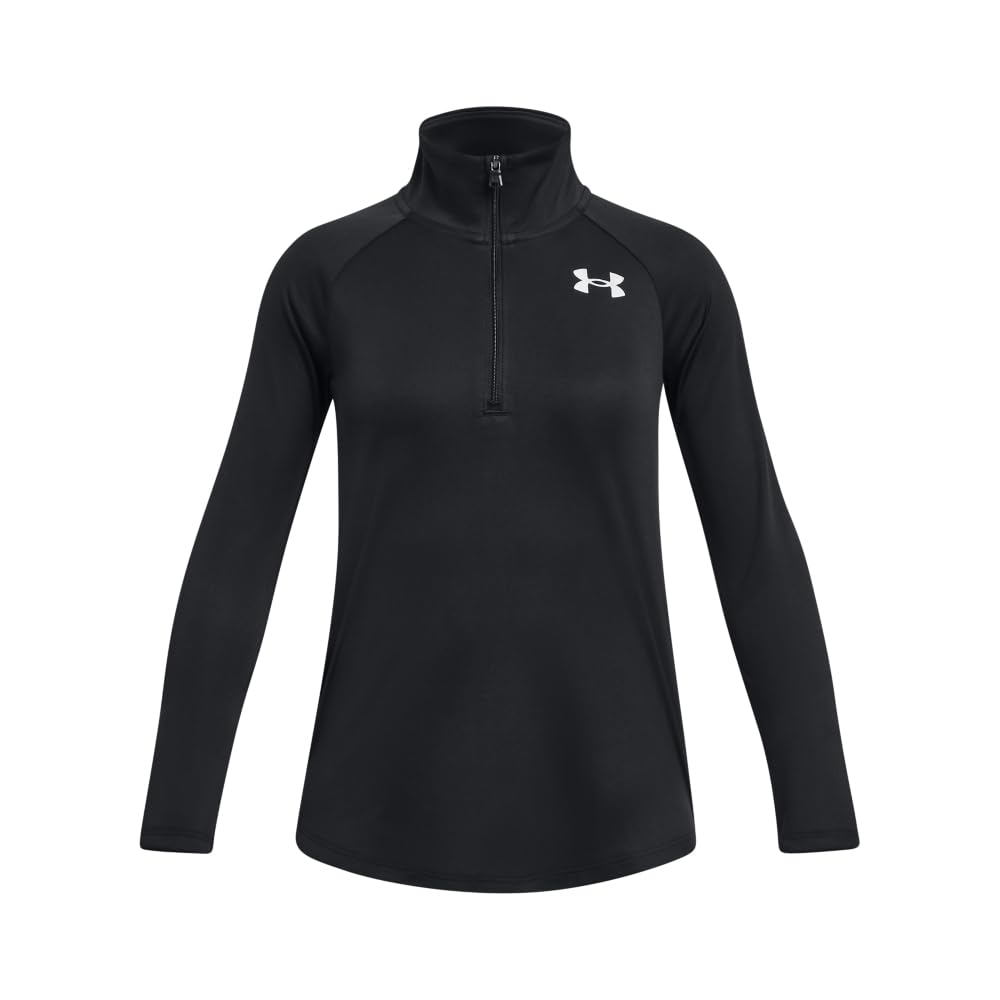 Under Armour Mädchen Tech Graphic Half Zip T-Shirt XS Schwarz, XS Schwarz