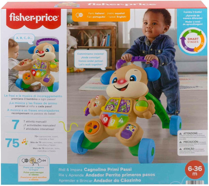 Mattel 446HHX15 Rollator Hund erste Schritte HHX15 Fisher Price babyspielzeug, bunt