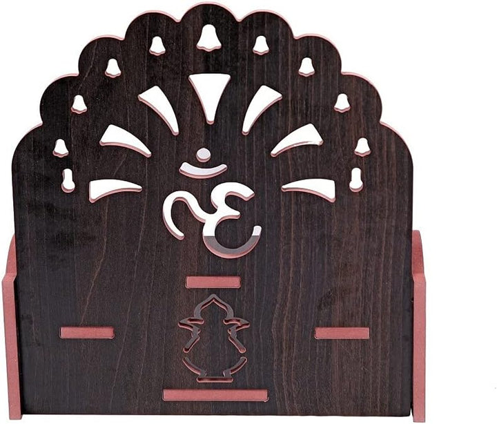 CrazyInk Handgefertigter, schöner Holz-Tempel für Zuhause und Büro, Motiv: Pooja Mandir (Multi.9, 25