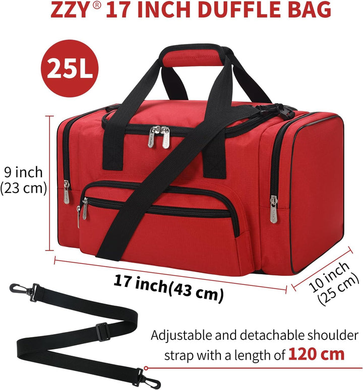 ZZY Sporttasche klein, 25L Gym Tasche, Fitness Tasche Trainingstasche für Weekender Reisetasche (Rot