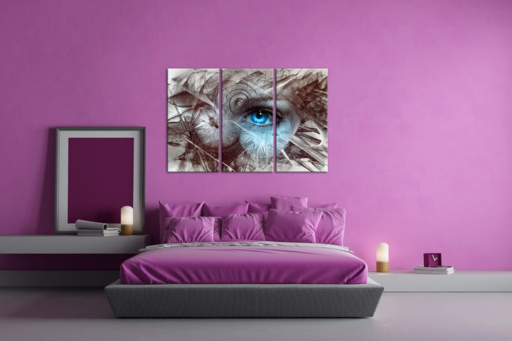 im Auge der Zeit Format: 3Teilig als Leinwandbild, Motiv fertig gerahmt auf Echtholzrahmen, Hochwert