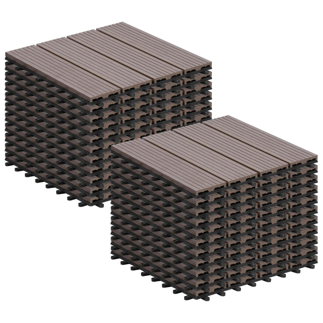 Laneetal 22er Set WPC Holz Fliese Terrassenfliesen klicksystem 30x30cm für Terrasse und Balkon Boden