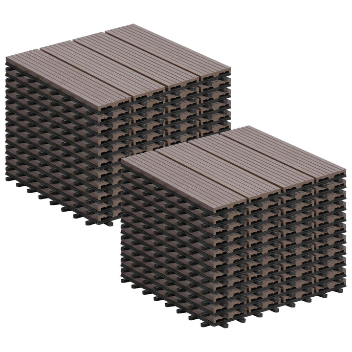 Laneetal 22er Set WPC Holz Fliese Terrassenfliesen klicksystem 30x30cm für Terrasse und Balkon Boden