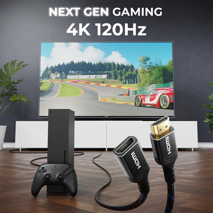 deleyCON 5m 8K HDMI 2.1 Verlängerungskabel - für TV, Monitor, PS4, PS5, Xbox, Dolby Atmos Soundbar e