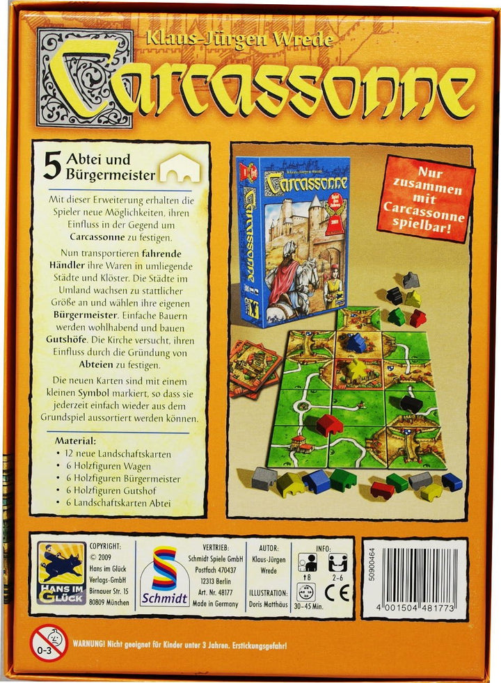 Hans im Glück 48177 - Carcassonne 5. Erweiterung "Abtei und Bürgermeister"