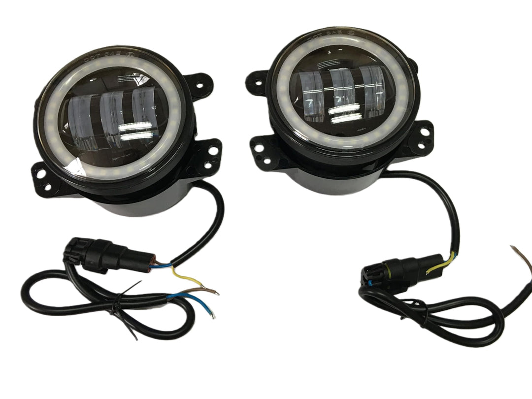 SXMA 4 "Zoll 30 Watt Runde LED 10,2 cm Offroad Frontstossstange Nebelscheinwerfer mit Angel Eye Halo