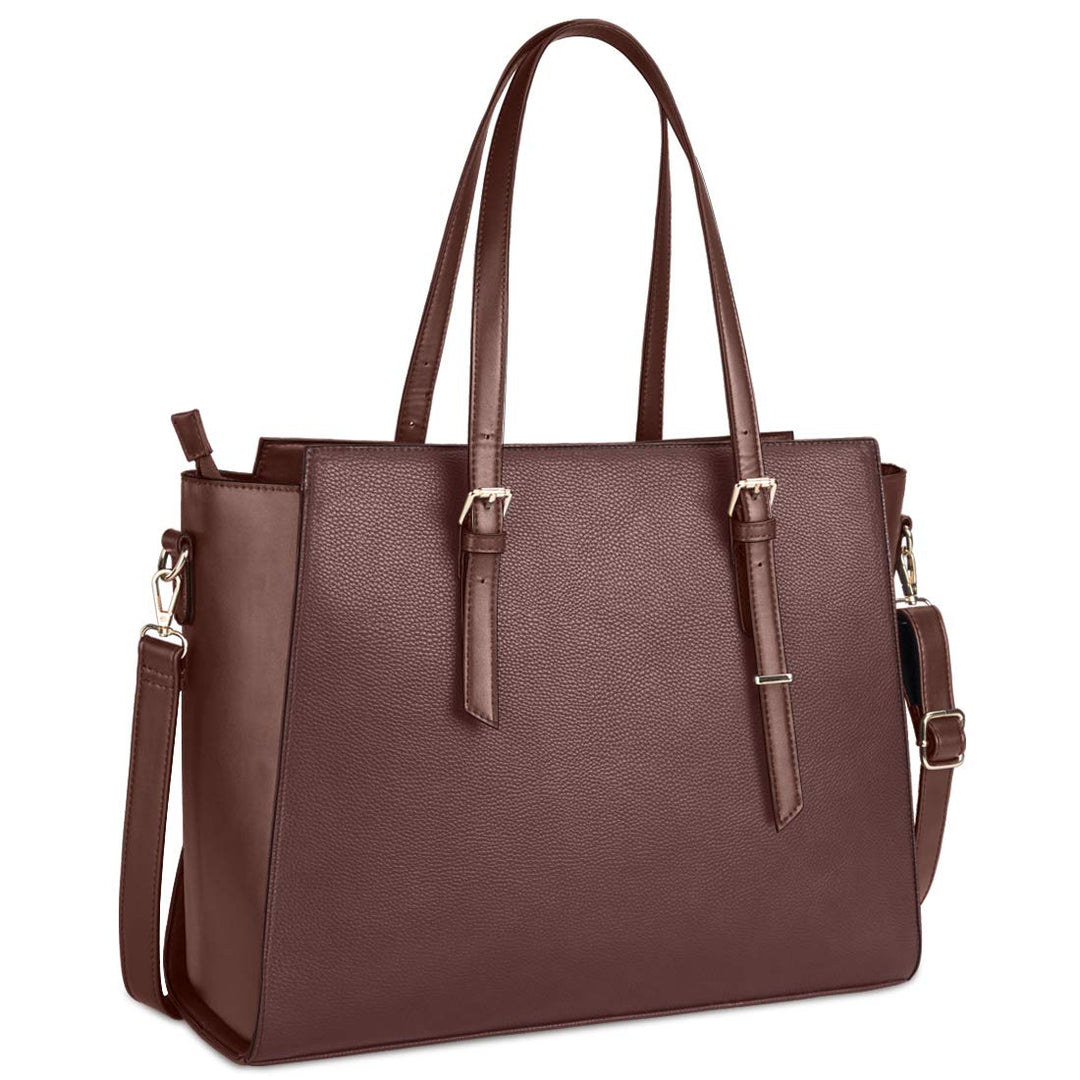 NEWHEY Handtasche Damen Shopper Damen Grosse Schwarz Gross Laptop Tasche 15.6 Zoll Elegant Leder Umh