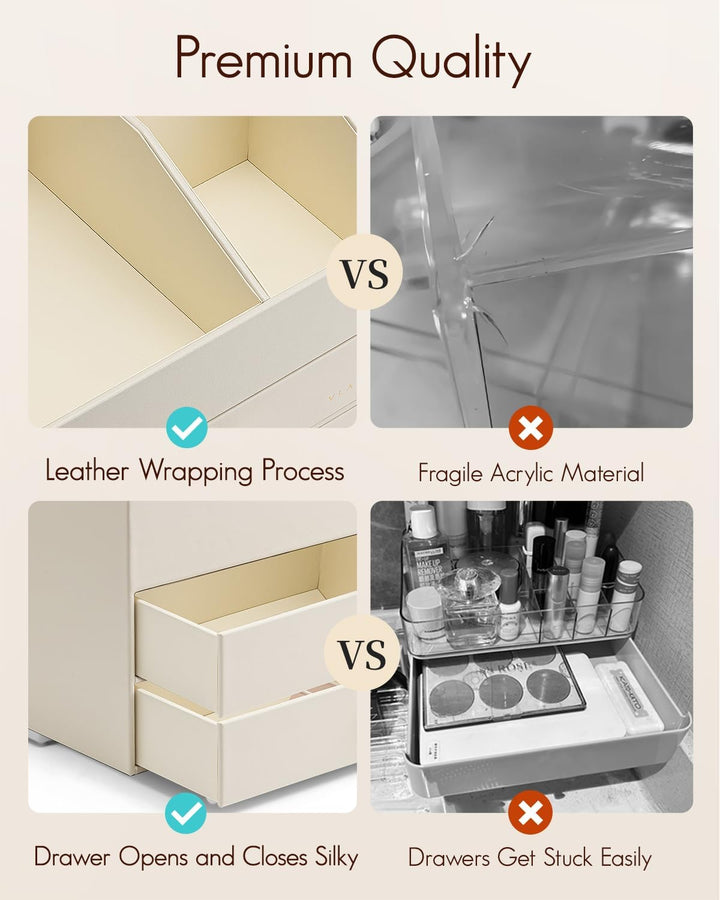 Vlando Make up Organizer mit 3 Schubladen, Schminktisch Organizer, Kosmetik Organizer, Schmink Organ