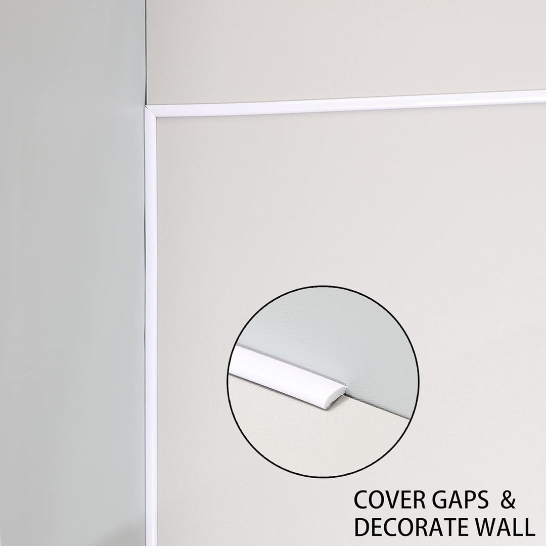 10m Weiss Zierleiste, abziehen und aufkleben, flexible Spiegel, Wand, Decke, Boden, Schrank, Fliesen