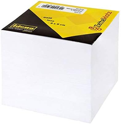 Idena 311003 - Zettelklotz, 9 x 9 x 9 cm, 800 Blatt (Zettelklotz (Weiss), 10er Pack)