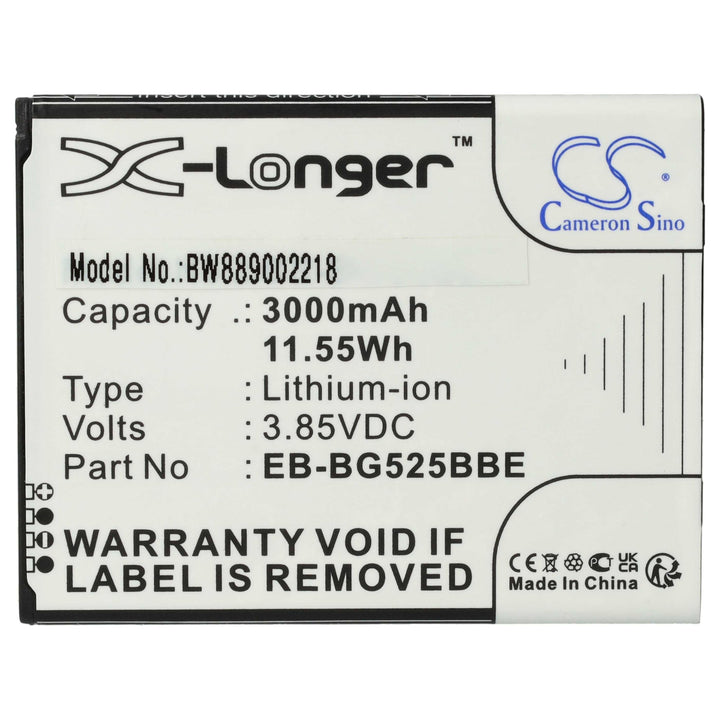vhbw 1x Akku Ersatz für Samsung EB-BG525BBE, GH43-05060A für Handy Smartphone Telefon (3000 mAh, 3,8