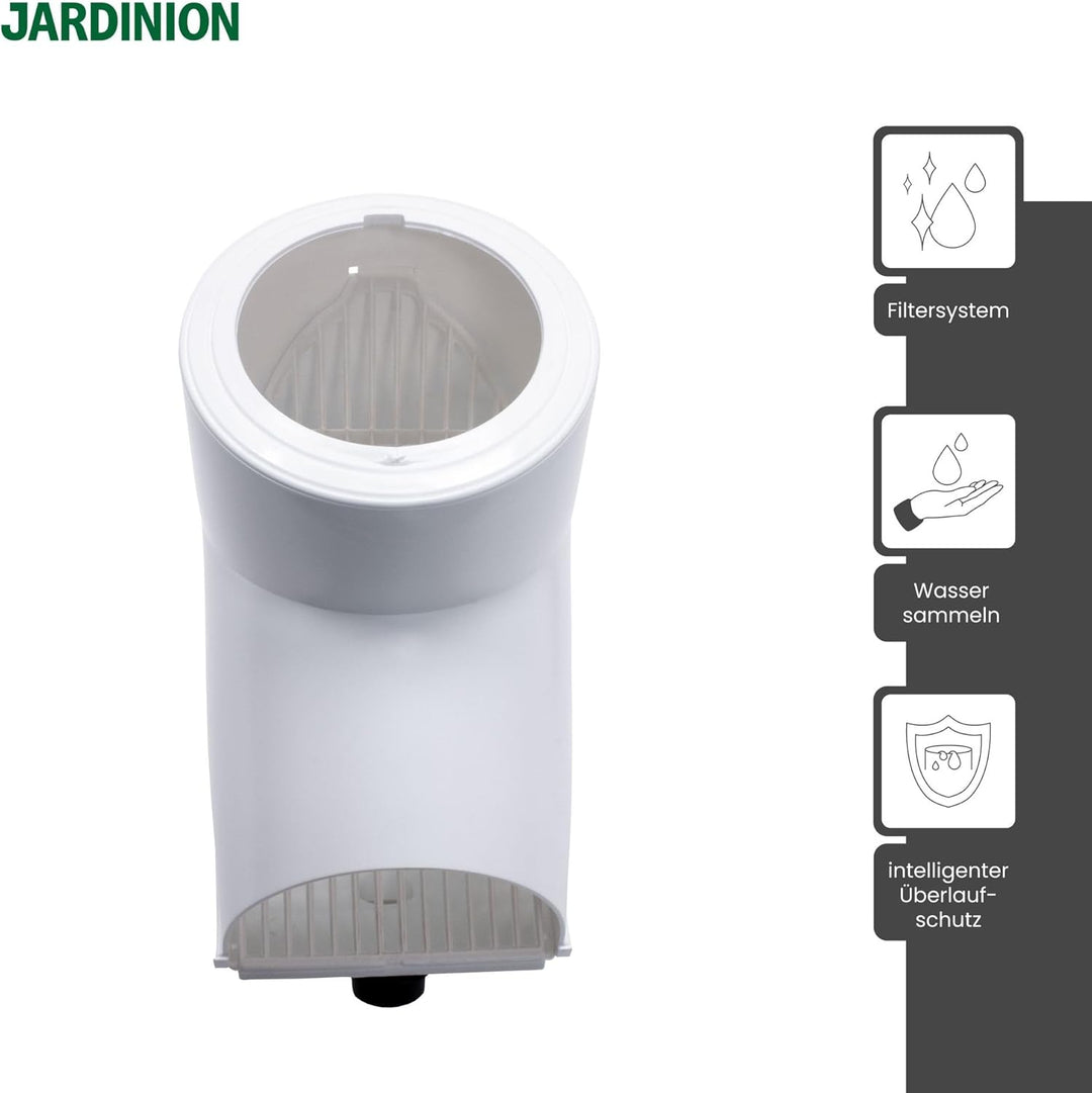Jardinion Regenwasserfilter, Fallrohr Laubabscheider Weiss 30,5 x 12 x 17,5 cm Regenwassersammler fü
