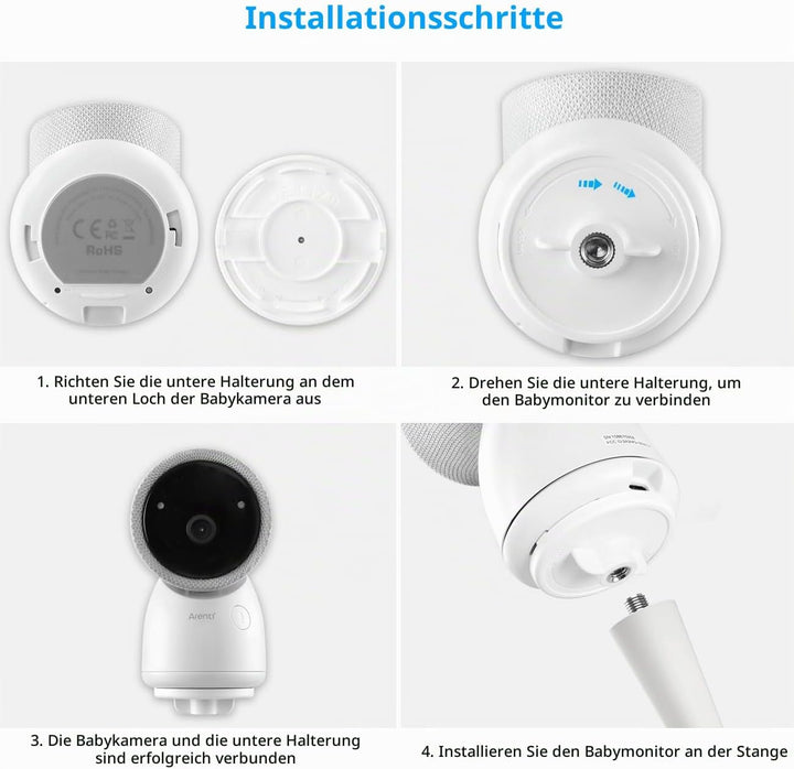HOLACA Babyphone Halterung Babykamera-Halterung für Arenti Babyphone mit Kamera (Flexibler Halter),
