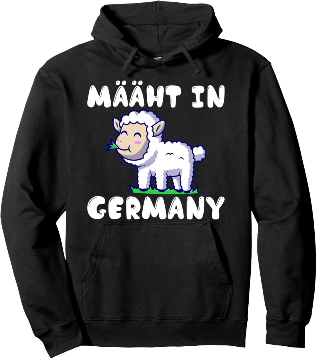 Mäht in Germany lustiger Rasenmäher und Schaf Spruch Pullover Hoodie