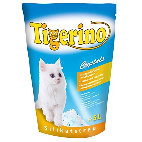 Katzenstreu Tigerino Crystals 6 Packungen je 5 Liter Katzenstreu aus Silicium Crystals Tigerino für